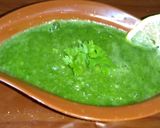 A picture of step 4 of Green chatni.