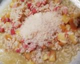 A picture of step 7 of Risotto with Fuji Apples, Crispy Bacon, and Rosemary.