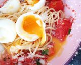 Une image de l'étape 4 de Spaghettis 🍝 œufs mollets Tomates pelées 🍅.