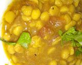 A picture of step 2 of Bhugaacharvah and channjidal with baingan ka barta.