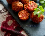 A picture of step 4 of Beetroot falafel.