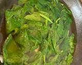 Poached egg on sriracha mayo, Toasted bagel and Korean spinach recipe step 1 photo