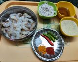 A picture of step 1 of Chingri Bhapa or Steamed Prawns in Coconut Mustard Paste.