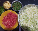 A picture of step 1 of Vegetable Spring Rolls (with homemade wrapper).