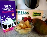 Foto del paso 1 de la receta: Batido de mango con fresa, plátano y leche 🍓🍌