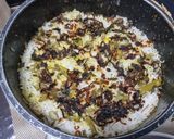 A picture of step 6 of Barista (fried onions) and veg Biriyani.