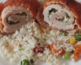 Medvehagymás fűszeres, sajtos vajjal töltött rántott karaj recept fázis 6 fotója