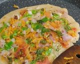 A picture of step 5 of Uttapam with beetroot Dip.
