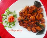 A picture of step 1 of Chilli prawns.