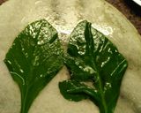A picture of step 1 of Cheesy palak fritters.