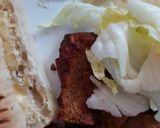 A picture of step 4 of My Donna meat lunch on a panini 😀💜.