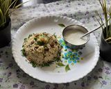 A picture of step 9 of Bhagar upma for fasting.