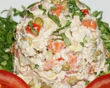 A picture of step 2 of Albacore Pea Chimichanga Salad.