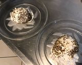 Une image de l'étape 6 de Melon « spoutnik » au jambon cru et basilic cœur crémeux de burrata.