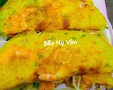 A picture of step 9 of Bánh xèo with Shrimp, Pork, Squid, and Quail Eggs.