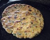 A picture of step 5 of Makki & mulli ke patte ka paratha (radish leaves).