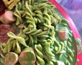 Foto del paso 5 de la receta: Sopa para Hulk, pasta espinacas y salchichas