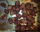 Baconbe tekert máj fűszeres burgonyával,hagymával recept fázis 3 fotója