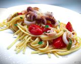 Foto del passaggio 4 della ricetta Linguine con calamari e datterini
