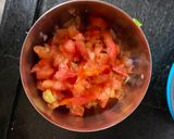 A picture of step 1 of Kachumbar salad.