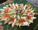 Une image de l'étape 13 de Salade tricolore aux œufs.
