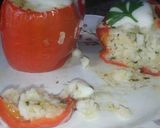 Foto del paso 3 de la receta: Morrones relleno con arroz😋😋
