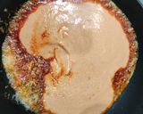 A picture of step 11 of Paneer Steak on spinach rice with makhani gravy.