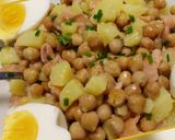 A picture of step 3 of Warm potato, chickpea and salmon salad.