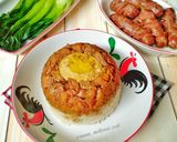 Foto langkah ke 5 dari resep Nasi tim ayam jamur.