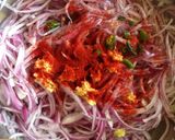 A picture of step 1 of Ulli Vada- Kerala evening snack.