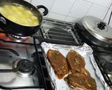 A picture of step 2 of Creamy mash and steak.