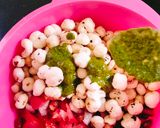 A picture of step 2 of Makhana foxnuts Bhel.