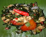 Foto langkah ke 9 dari resep Pepes Pedas Daun Singkong #Dandelion.