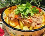 Hình bước làm 3 của món Bò xào trộn xoài cóc non