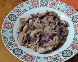 Foto del paso 7 de la receta: Pollo con champiñones, bacon y lombarda