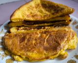 Gambar langkah 5 resipi French Toast & Enoki Omelette.