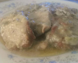 Foto del paso 9 de la receta: Filetes de lomo de cerdo al horno, con bechamel  de pimiento verdes y jamón, aromatizada con té verde