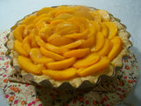 Tarta de durazno y crema pastelera
