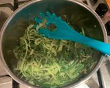 A picture of step 5 of Courgetti with pesto and green beans.