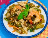 Hình bước làm 3 của món Gỏi Rau Tiến Vua Tôm Thịt