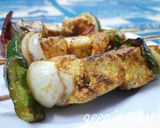 A picture of step 5 of Paneer Sashlik.