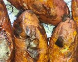A picture of step 6 of Street Style ShakerKandi (roasted sweet potato on Tawa).