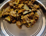 A picture of step 5 of Mutton sukha and mutton curry.