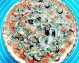 รูปขั้นตอนการทำที่ 4 ของ คีชเห็ดหอมไส้กรอกชีส(โฮมเมด) homemade mushroom & sausage cheese quiche