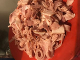 Tacos de pollo, huevo, jamón, muzzarella y panceta
