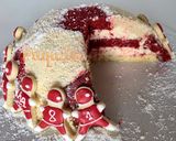 Foto del paso 13 de la receta: Tarta balón con galletas navideñas y frosting de turrón ⚽️