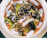 A picture of step 5 of Tiranga Dhokla.