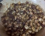 A picture of step 2 of Mediterranean potato hash with red kidney beans and fried eggs.
