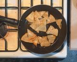 A picture of step 4 of Chilaquiles with Red Sauce.