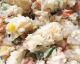A picture of step 5 of Potato salad made with ”Tofu mayonnaise”.